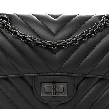 Chanel Aged Calfskin Chevron Quilted 2.55 Reissue Mini Flap So Black 8 of 13
