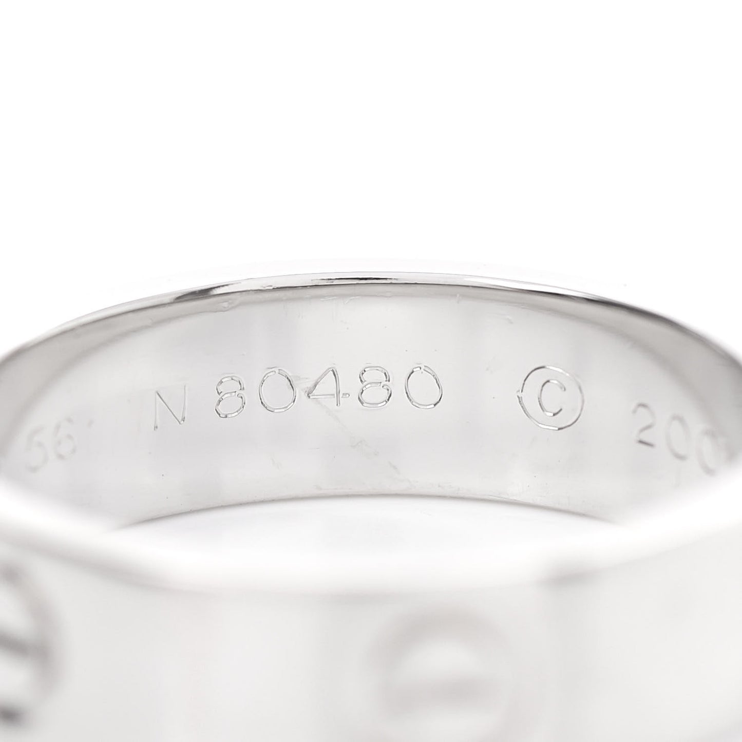 Platinum 5.5mm LOVE Ring 56 7.75