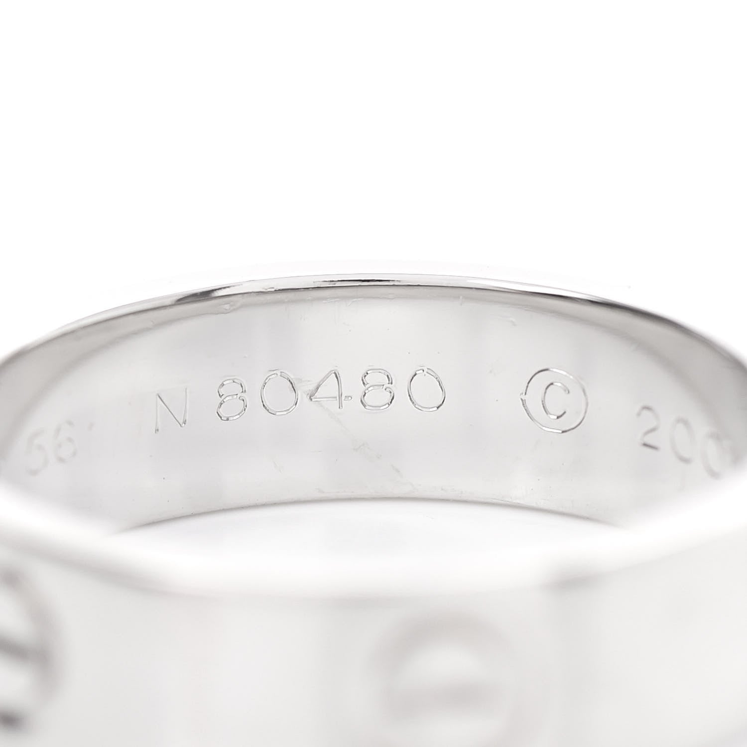 Cartier Platinum 5.5mm LOVE Ring 56 7.75 5 of 6