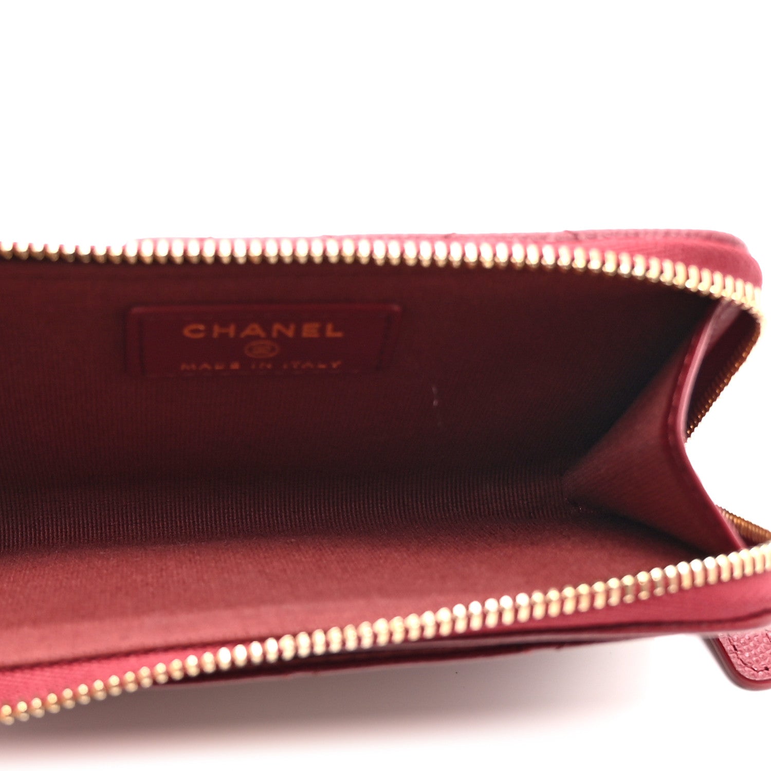 Chanel Caviar Quilted CC Zip Around Card Holder Red Red 5 of 9