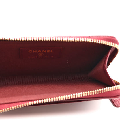 Chanel Caviar Quilted CC Zip Around Card Holder Red Red 5 of 9