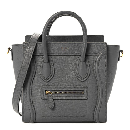 Celine Drummed Calfskin Nano Luggage Kohl 1 of 13