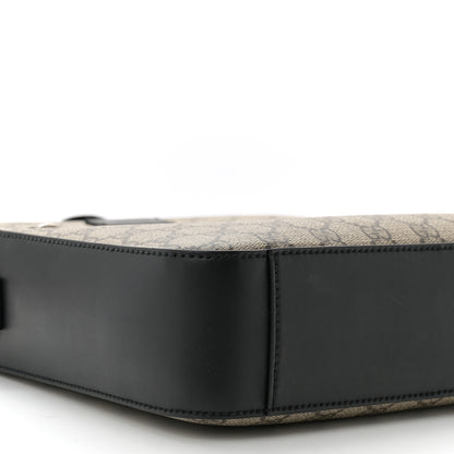 Gucci GG Supreme Monogram Flat Messenger Bag Beige Black New Acero 9 of 10