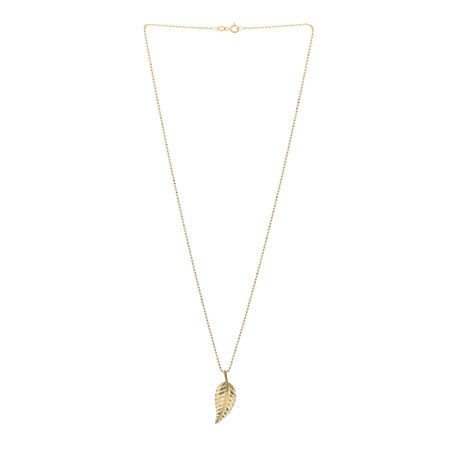 Jennifer Meyer 18K Yellow Gold Small Leaf Necklace 3 of 6