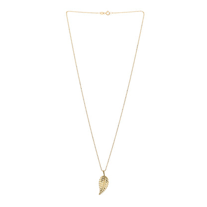 Jennifer Meyer 18K Yellow Gold Small Leaf Necklace 3 of 6