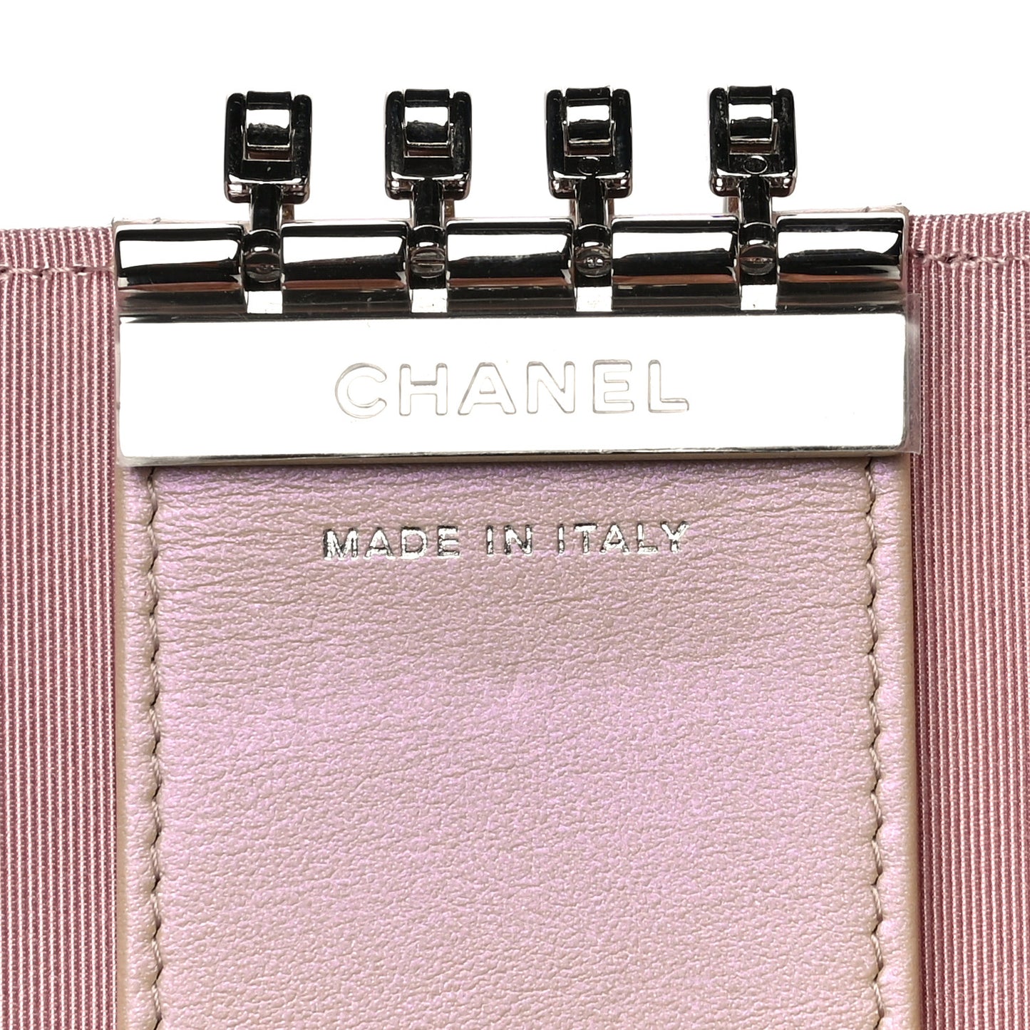 Iridescent Calfskin Quilted Classic 4 Key Holder Wallet Pink