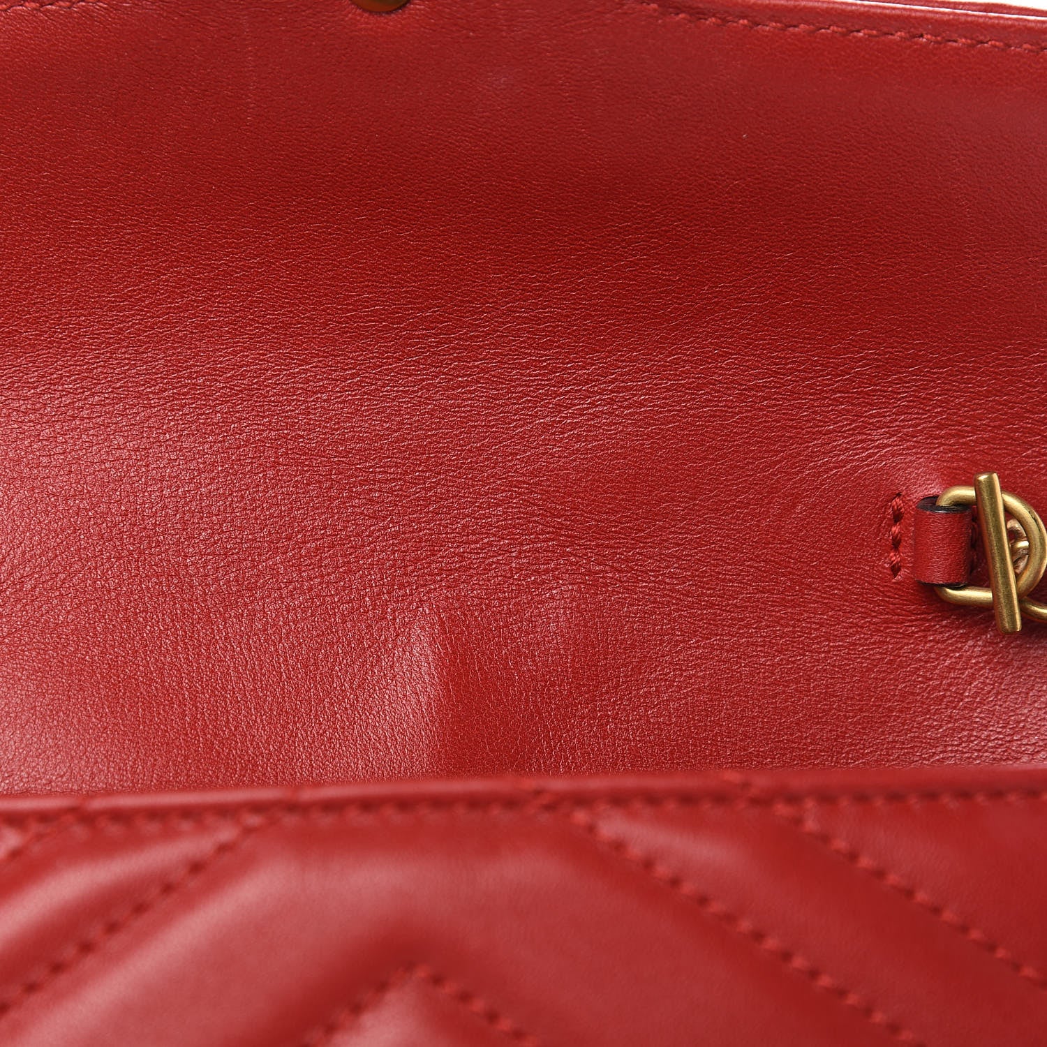 Gucci Calfskin Matelasse Super Mini GG Marmont Shoulder Bag Hibiscus Red 11 of 12