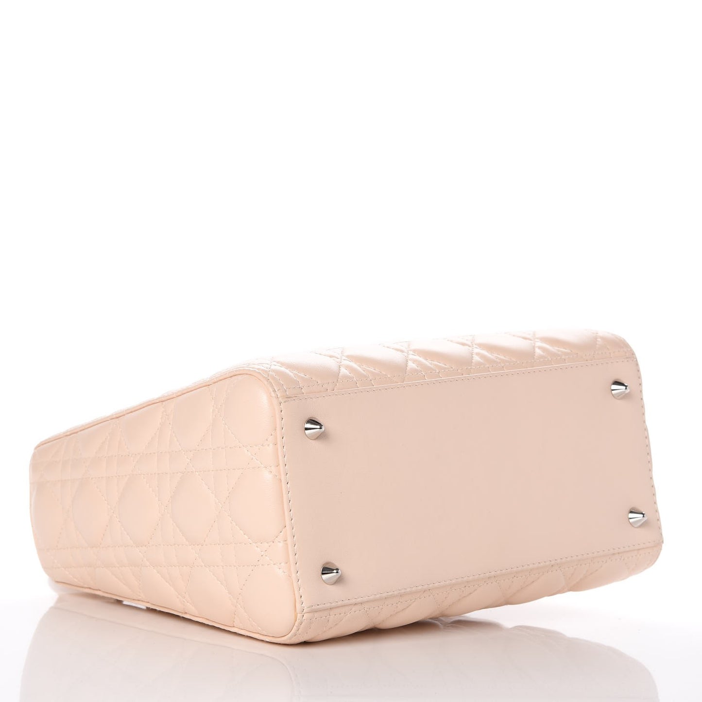 Lambskin Cannage Medium Lady Dior Rose Poudre