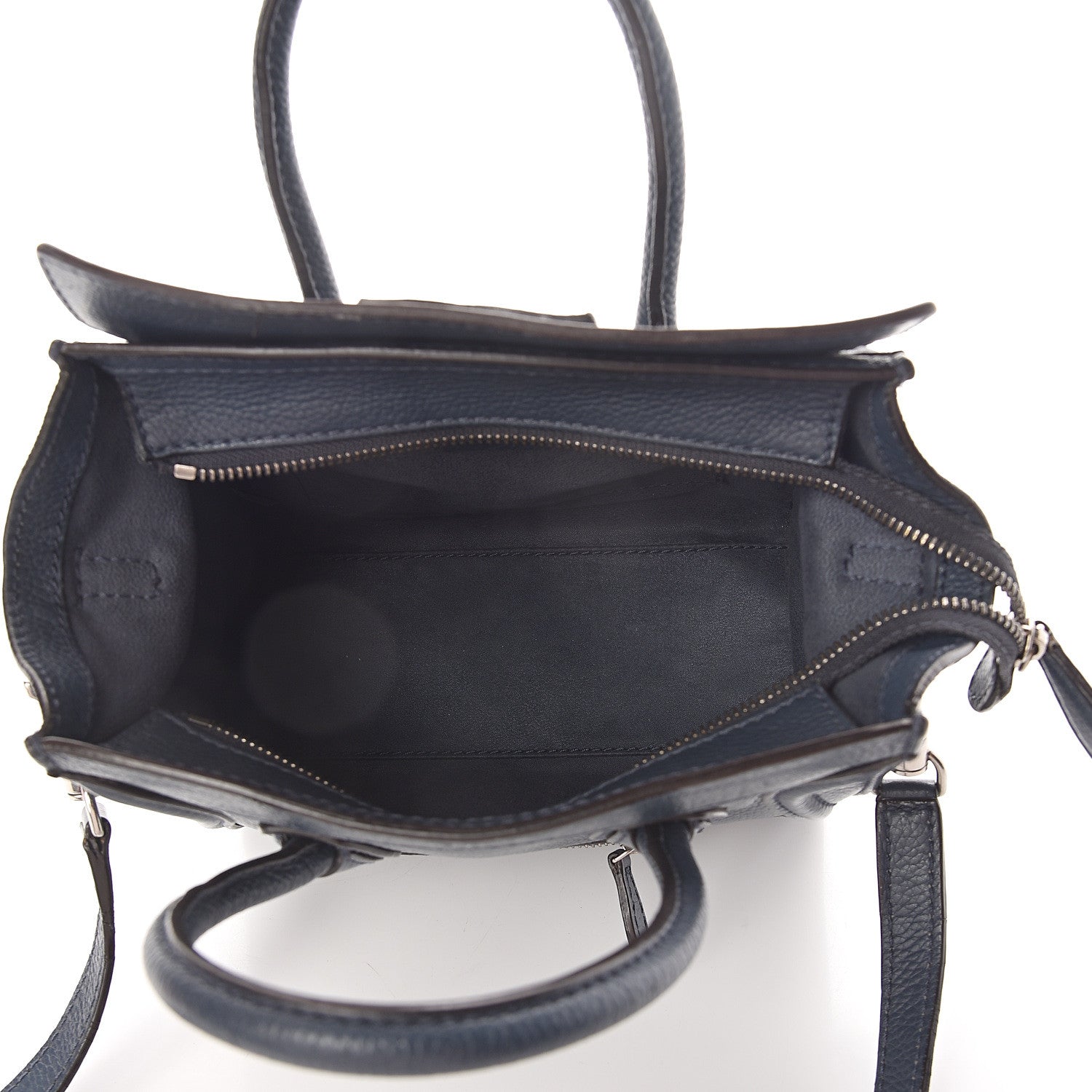 Celine Drummed Calfskin Nano Luggage Orage 4 of 8