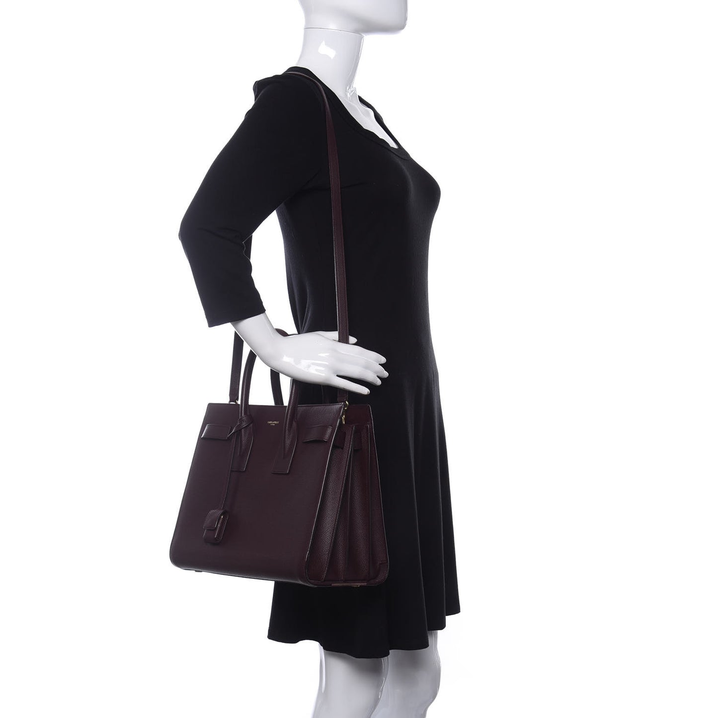Grained Calfskin Small Classic Sac De Jour Bordeaux