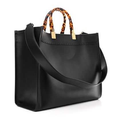 Fendi Vitello King Plexiglass Medium Fendi Sunshine Shopper Tote Black 3 of 13