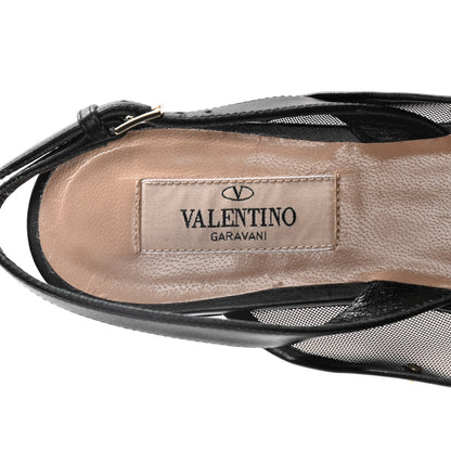 Valentino Garavani Mesh Shining Rockstud Slingback Flats 35.5 Black 9 of 10