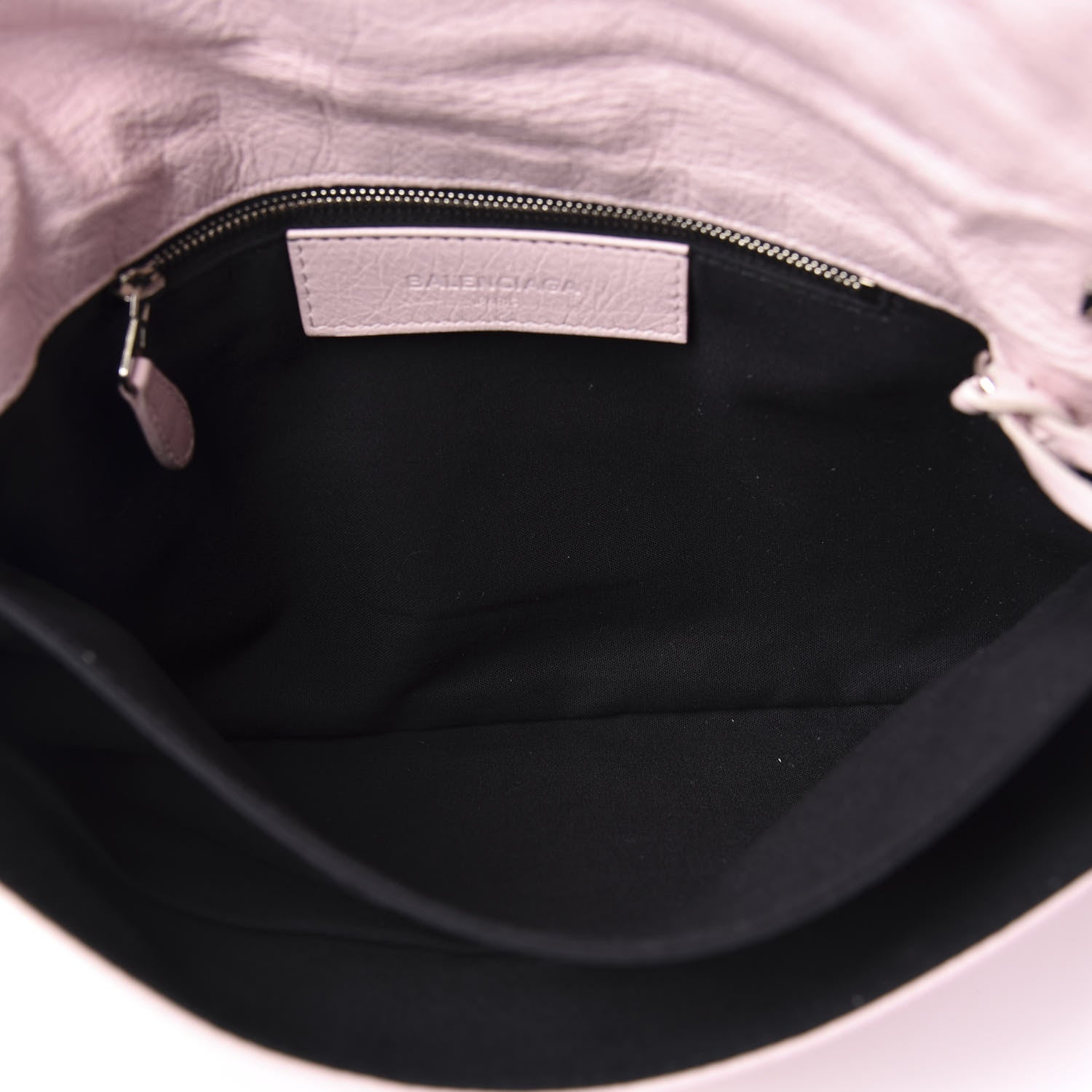 Balenciaga Agneau Giant 12 Silver Hardware Envelope Strap Clutch Rose Poudre 6 of 12