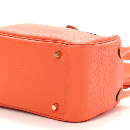 Hermes Taurillon Clemence Mini Lindy 20 Feu 9 of 9