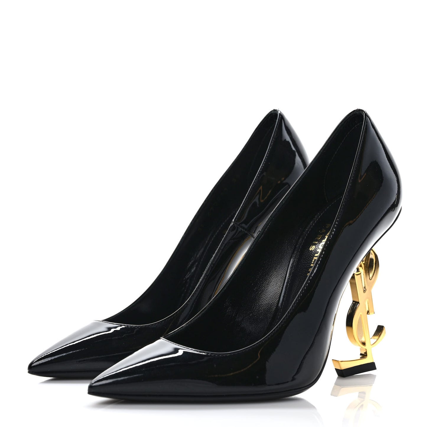 Patent Calfskin Opyum 110 Pumps 35 Black Gold
