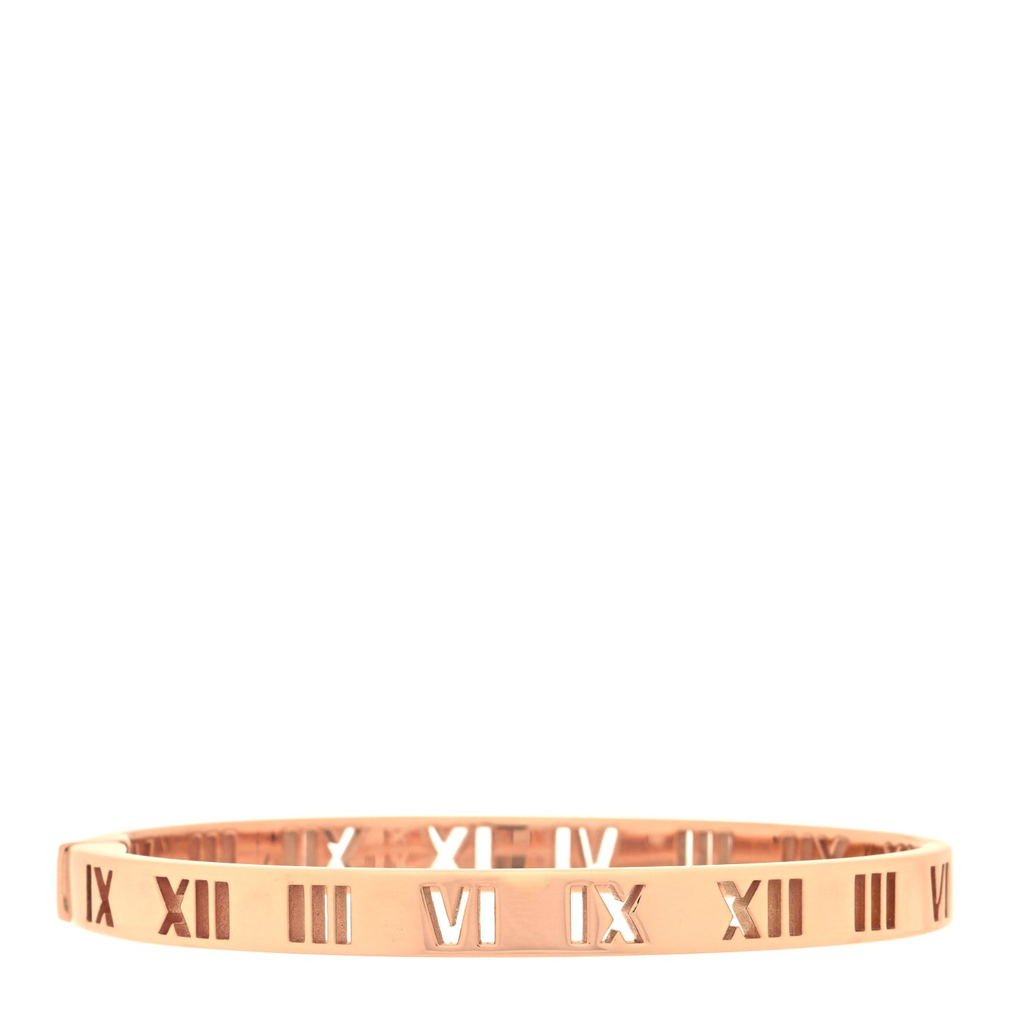 18K Rose Gold Diamond Atlas Pierced Hinged Bangle Bracelet
