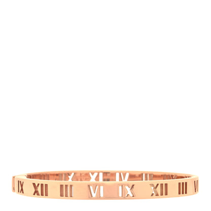 Tiffany 18K Rose Gold Diamond Atlas Pierced Hinged Bangle Bracelet 2 of 4