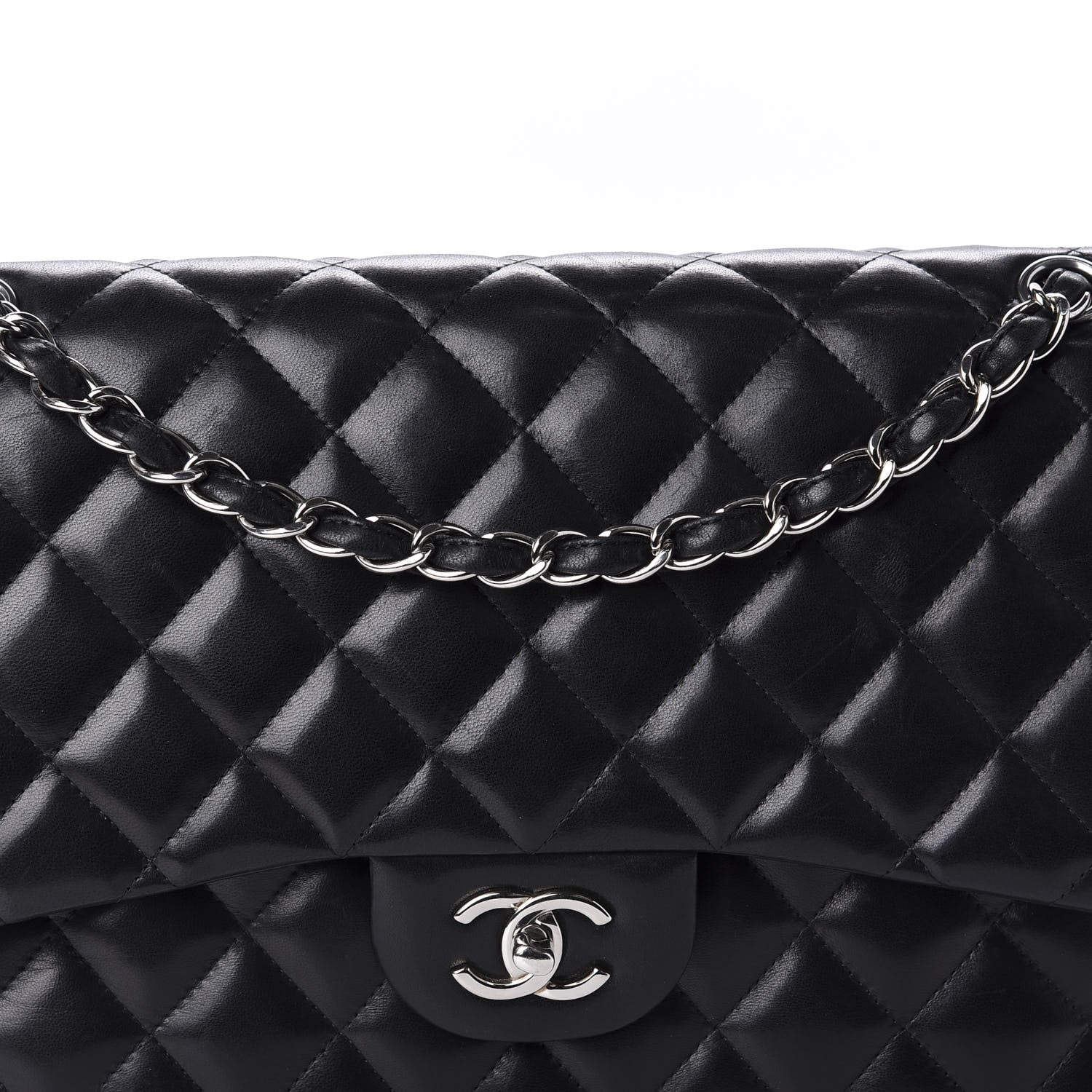 Chanel Lambskin Quilted Jumbo Double Flap Black 11 of 14