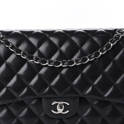 Chanel Lambskin Quilted Jumbo Double Flap Black 11 of 14