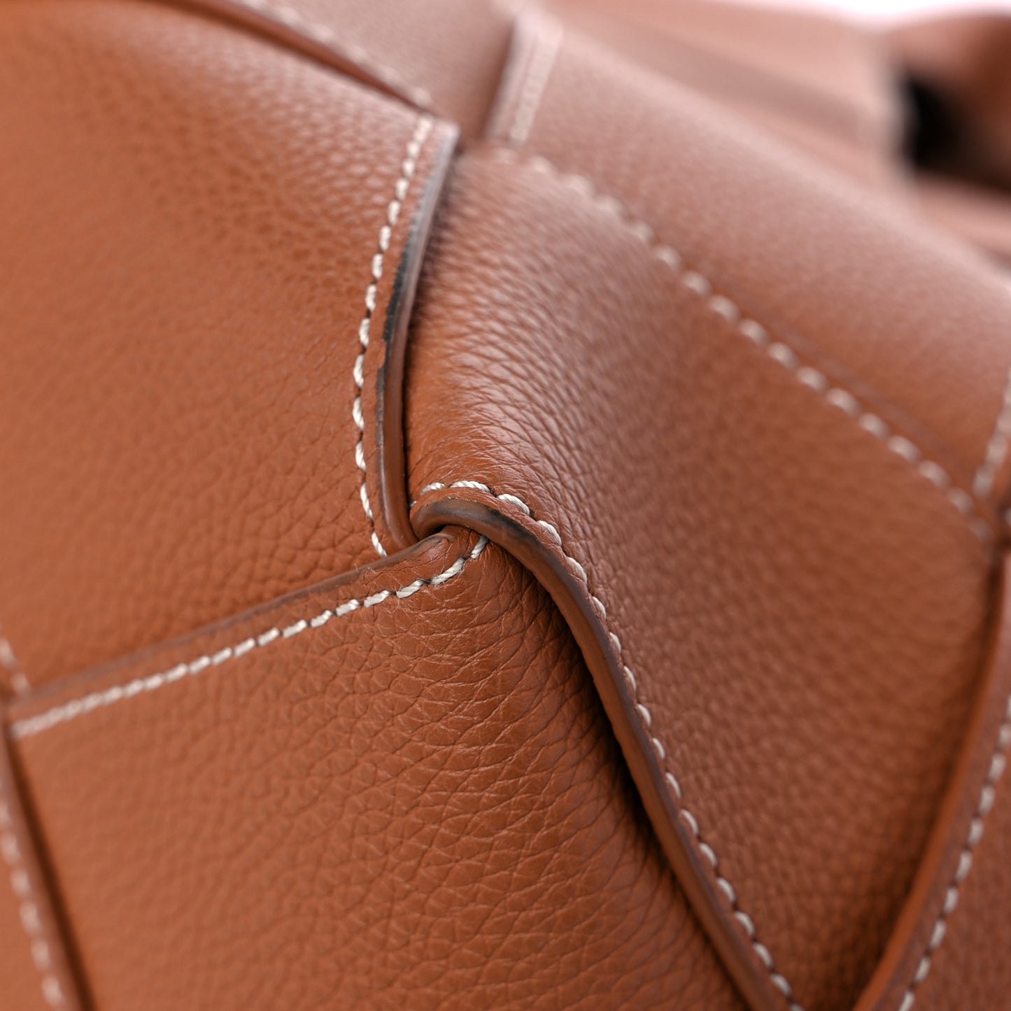 Soft Grained Calfskin Woven Basket Bag Tan