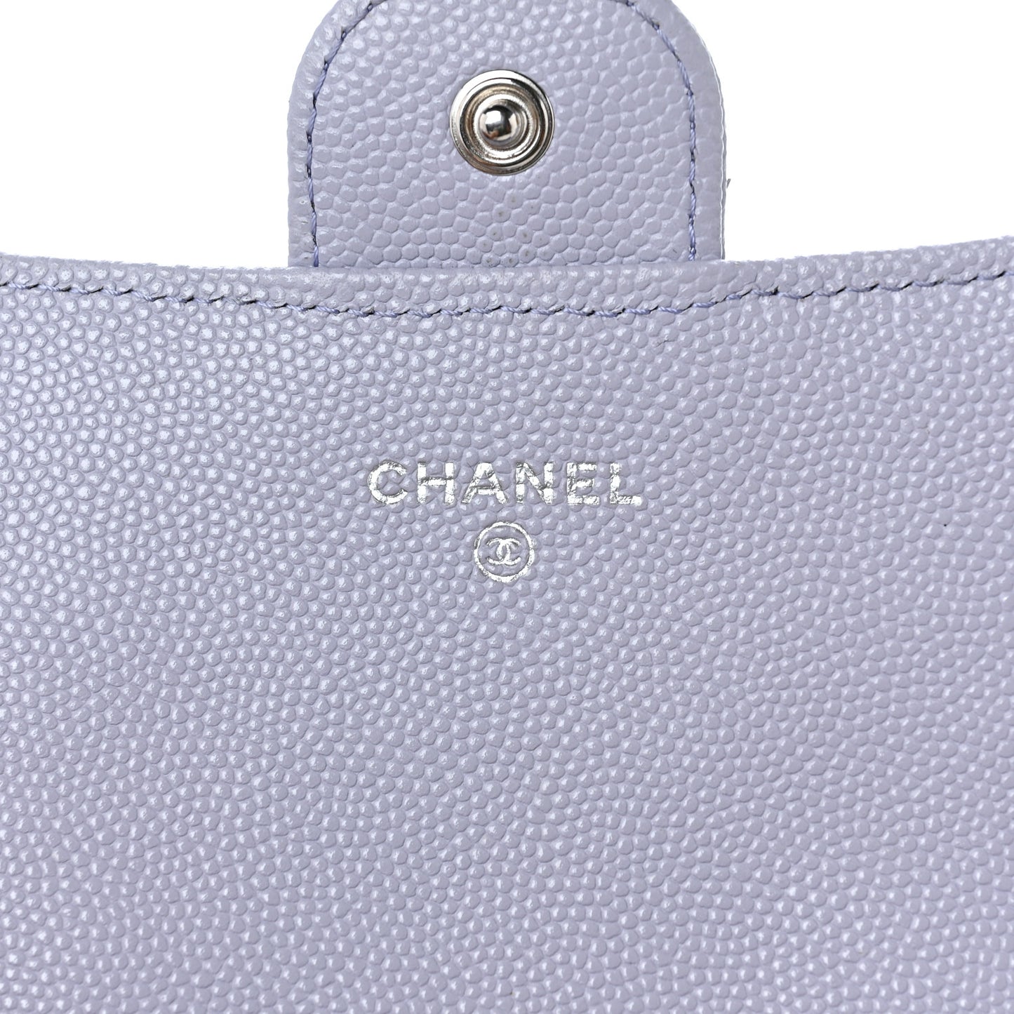 Caviar Quilted Large Flap Wallet Light Purple