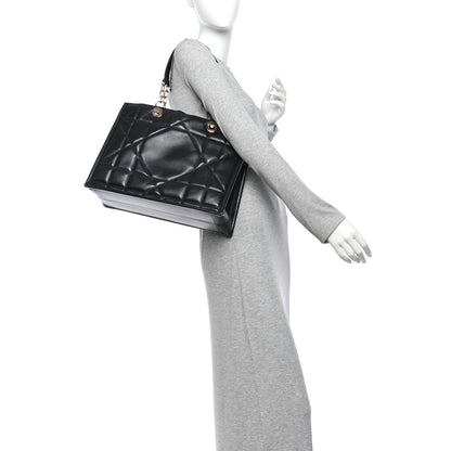 Christian Dior Calfskin Archicannage Medium Essential Tote Black 2 of 12