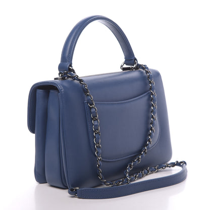 Chanel Calfskin Small Trendy CC Dual Handle Flap Bag Blue 3 of 11