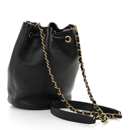 Chanel Caviar Deauville Drawstring Bucket Bag Black 3 of 10