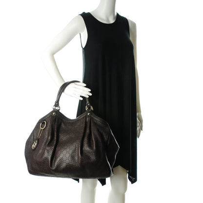 Gucci Guccissima Signature Large Sukey Tote Chocolate 2 of 7