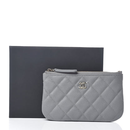Chanel Caviar Quilted Small Cosmetic Case Grey 7 of 7
