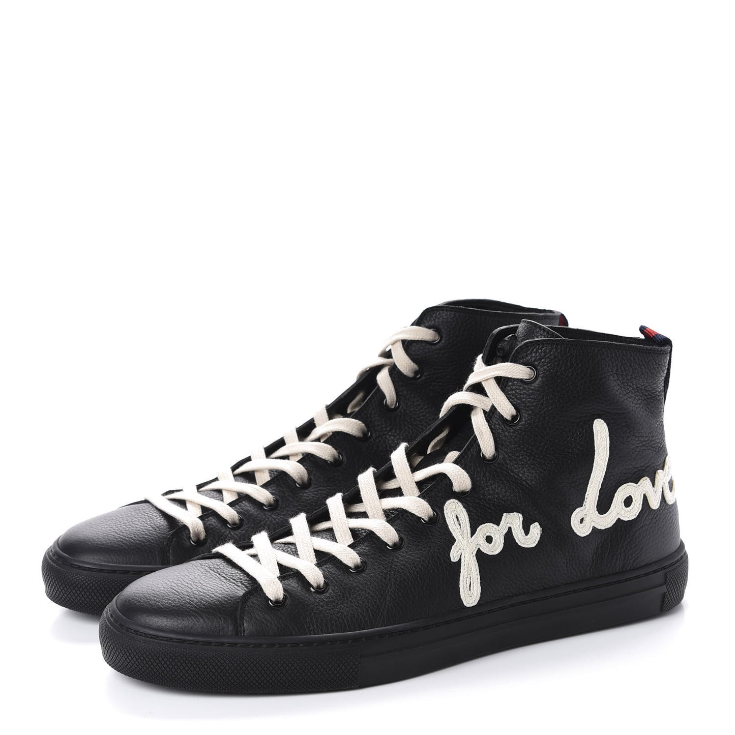 Calfskin Blind For Love High Top Sneakers 10 Black