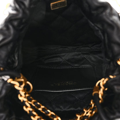 Chanel Shiny Crumpled Calfskin Quilted Pearl Mini Chanel 22 Black 5 of 10