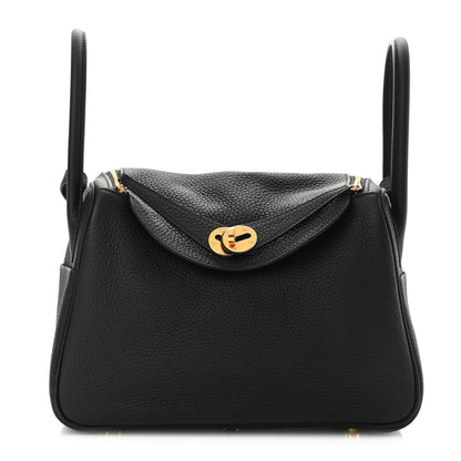 Hermes Taurillon Clemence Lindy 26 Black 1 of 10