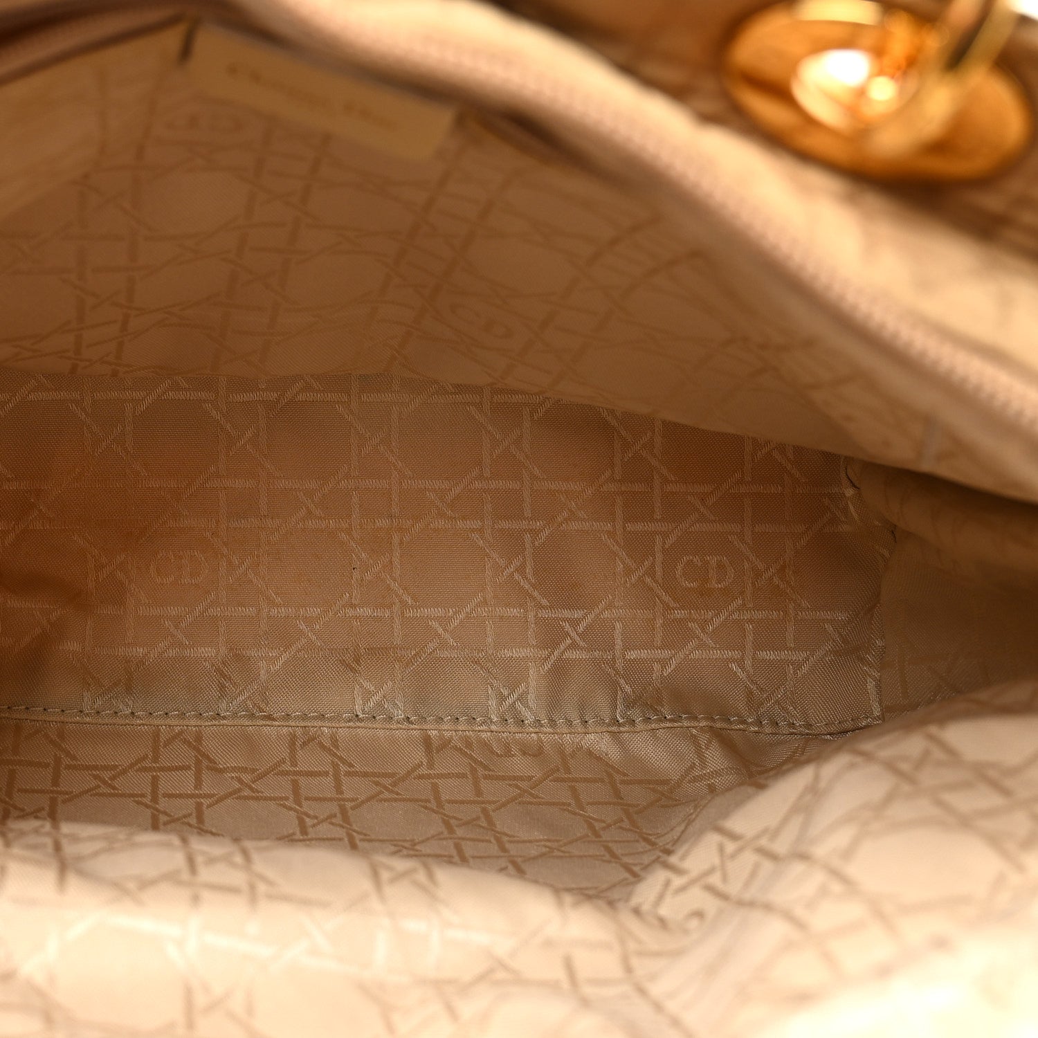 Christian Dior Nylon Cannage Large Lady Dior Tan 5 of 10