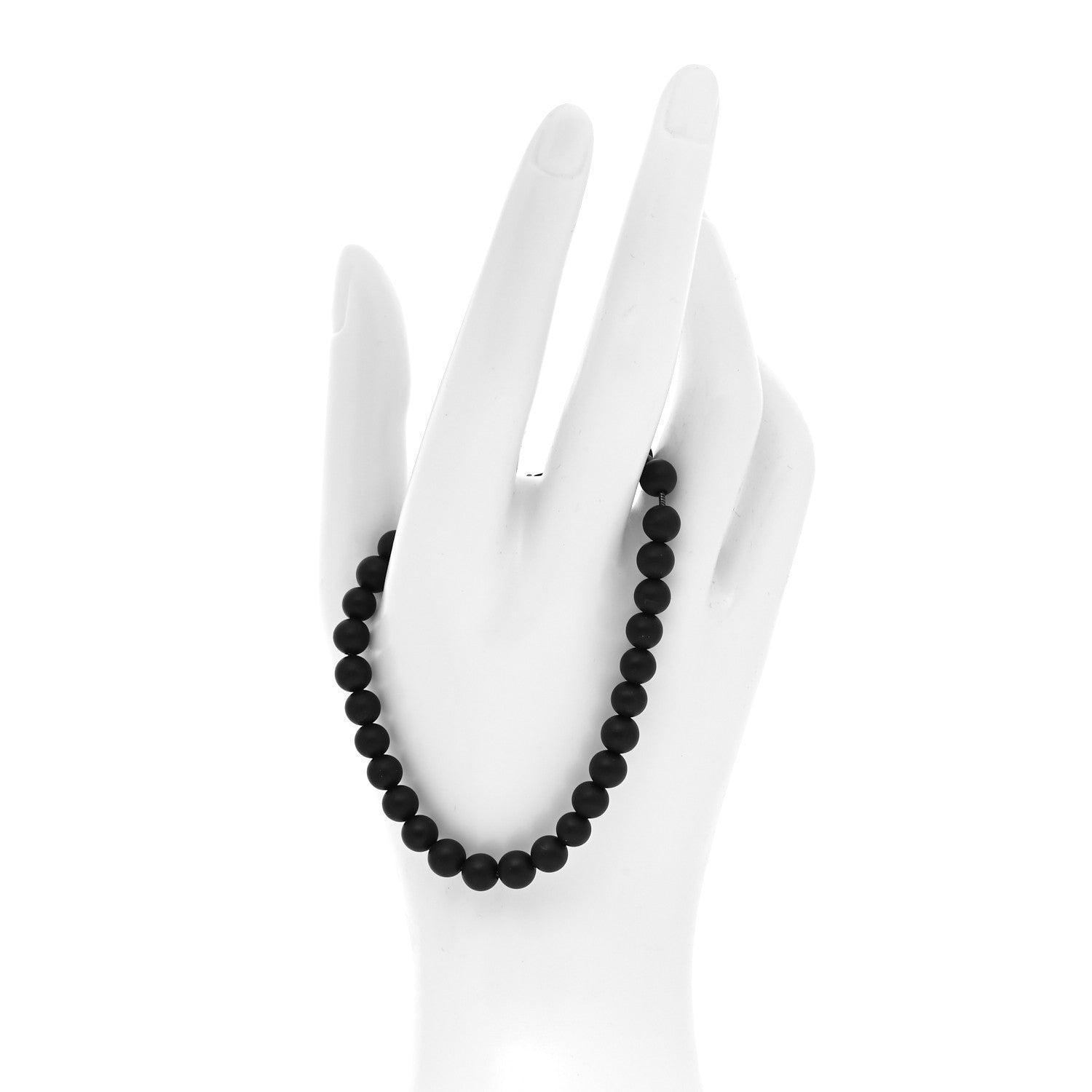 David Yurman Sterling Silver Black Onyx 6mm Spiritual Beads Bracelet 2 of 6