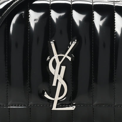 Saint Laurent Patent Calfskin Matelasse Monogram Small Vicky Chain Bag Black 7 of 9