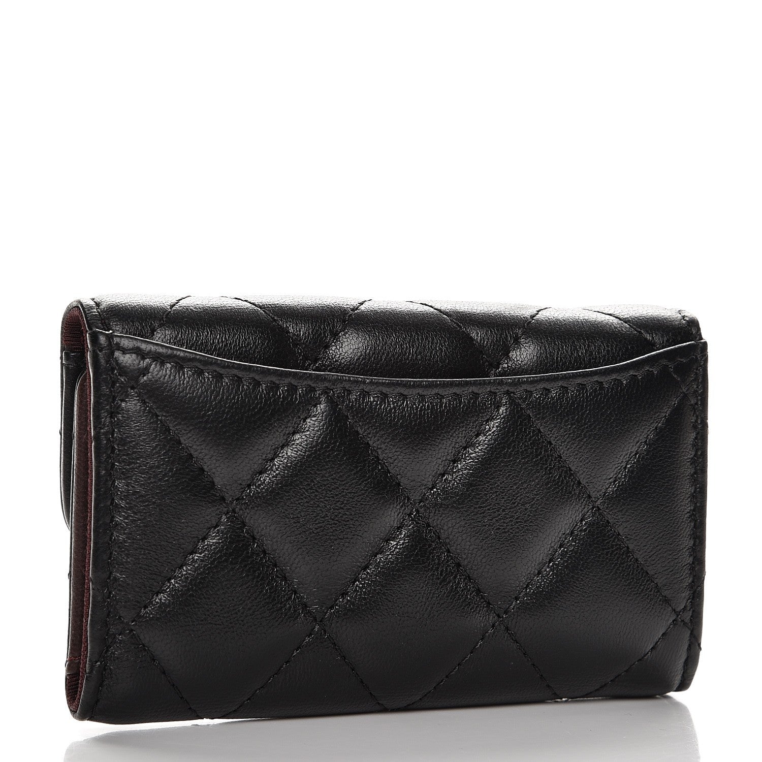 Chanel Lambskin Quilted 6 Key Holder Black 3 of 9