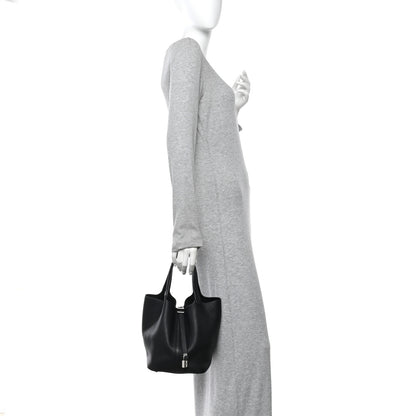Hermes Taurillon Clemence Picotin Lock 22 MM Black 2 of 10