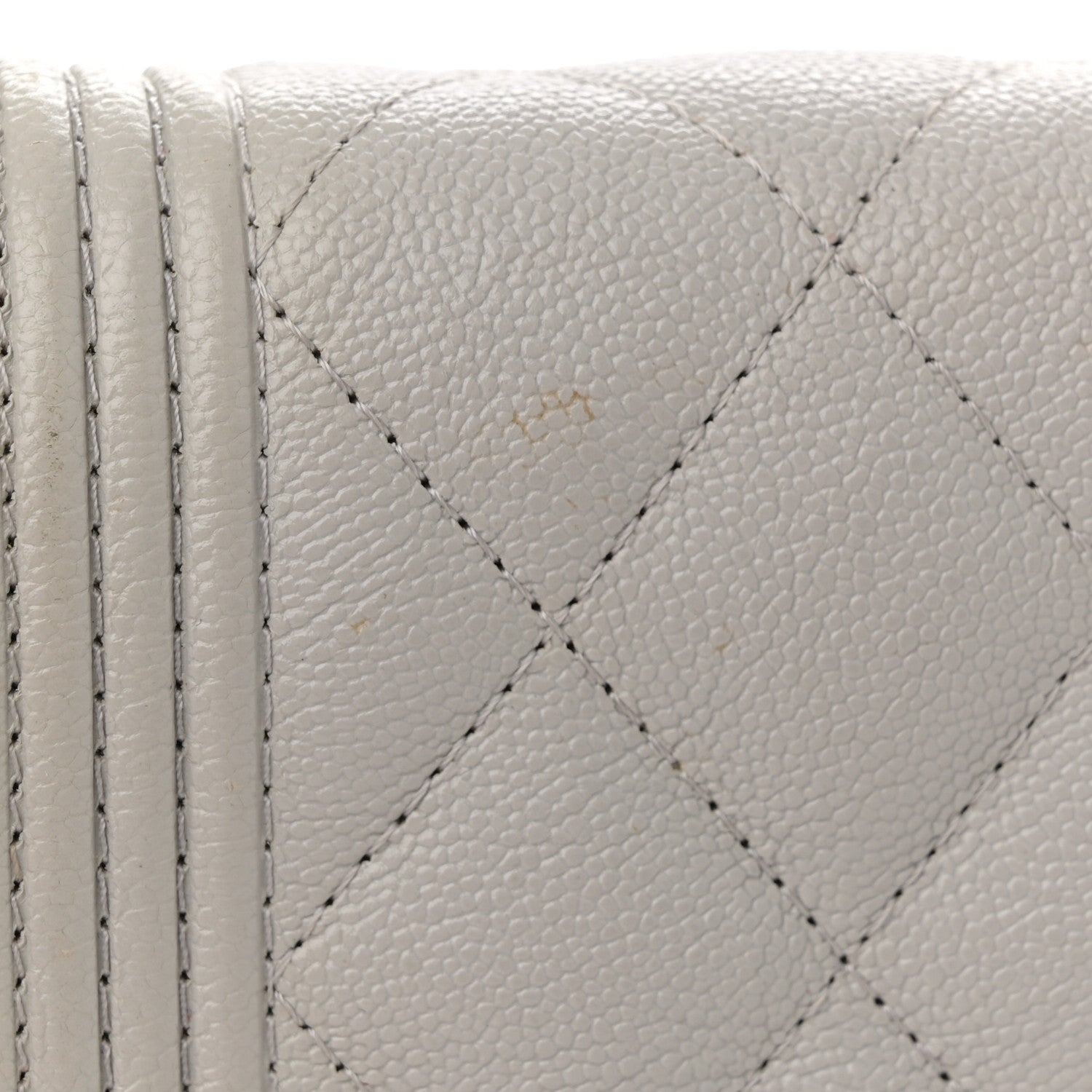 Chanel Caviar Quilted Boy Wallet On Chain WOC Grey 15 of 19