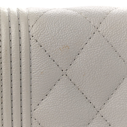 Chanel Caviar Quilted Boy Wallet On Chain WOC Grey 15 of 19