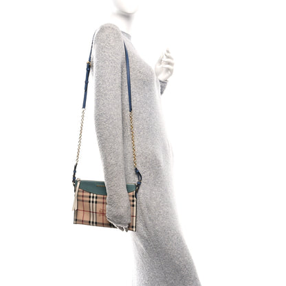 Burberry Haymarket Check Derby Peyton Crossbody Clutch Bag Eucalyptus Green 2 of 10