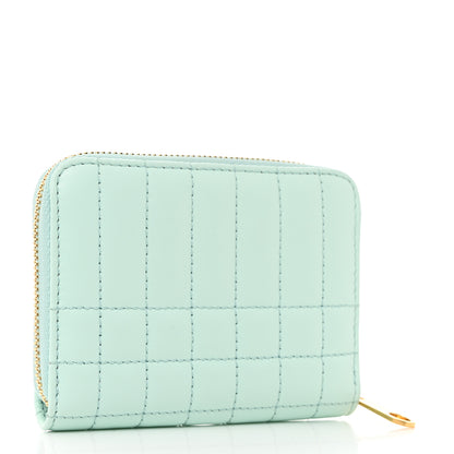 Burberry Lambskin Quilted Mini Lola Zip Wallet Light Blue 3 of 7