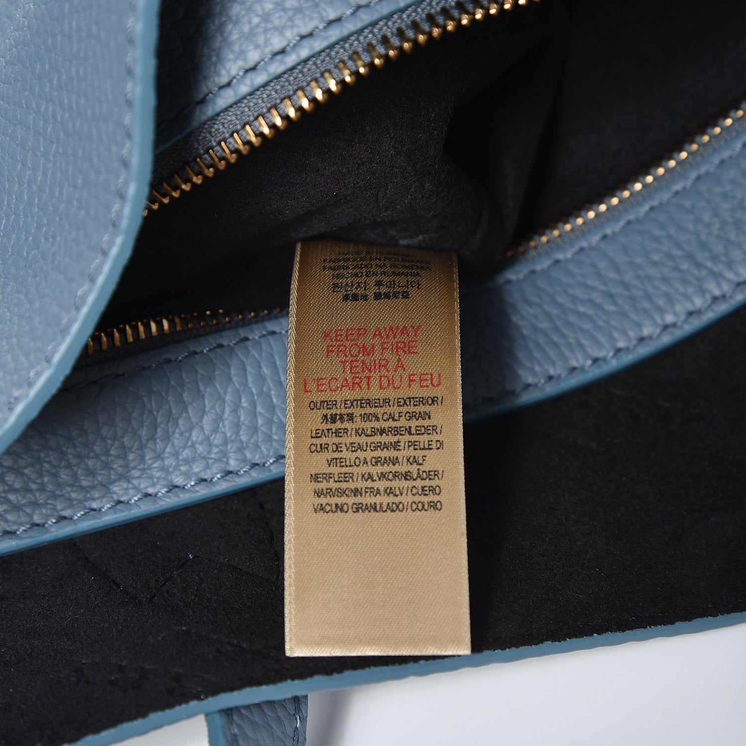 Burberry Grainy Calfskin Remington Tote Dusty Teal Blue 7 of 9