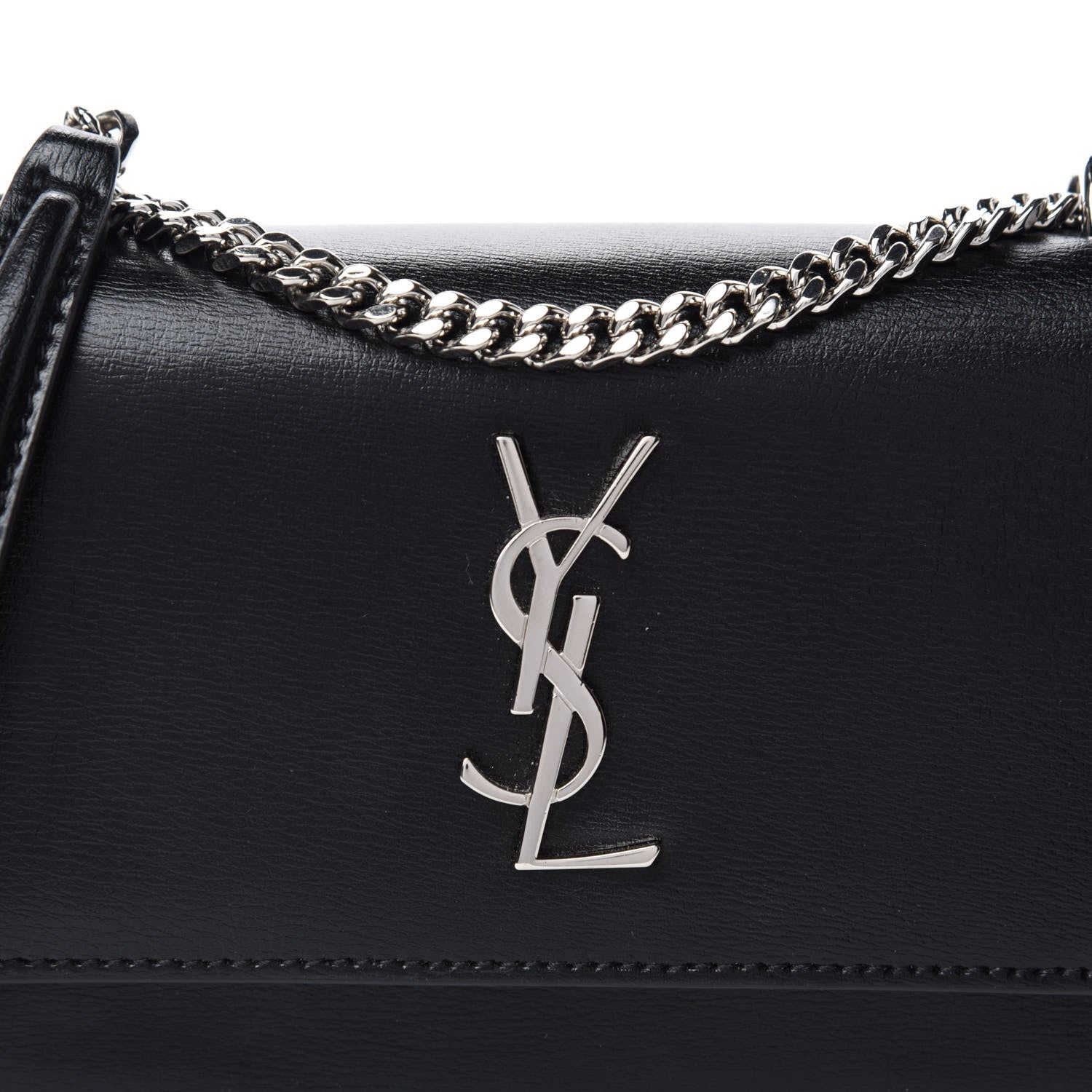 Saint Laurent Calfskin Monogram Sunset Chain Wallet Black 11 of 12