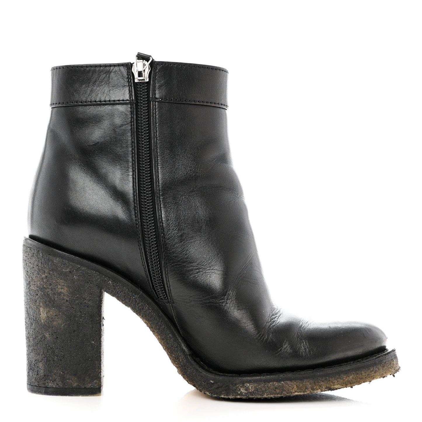 Calfskin CC Turnlock Ankle Boots 37.5 Black