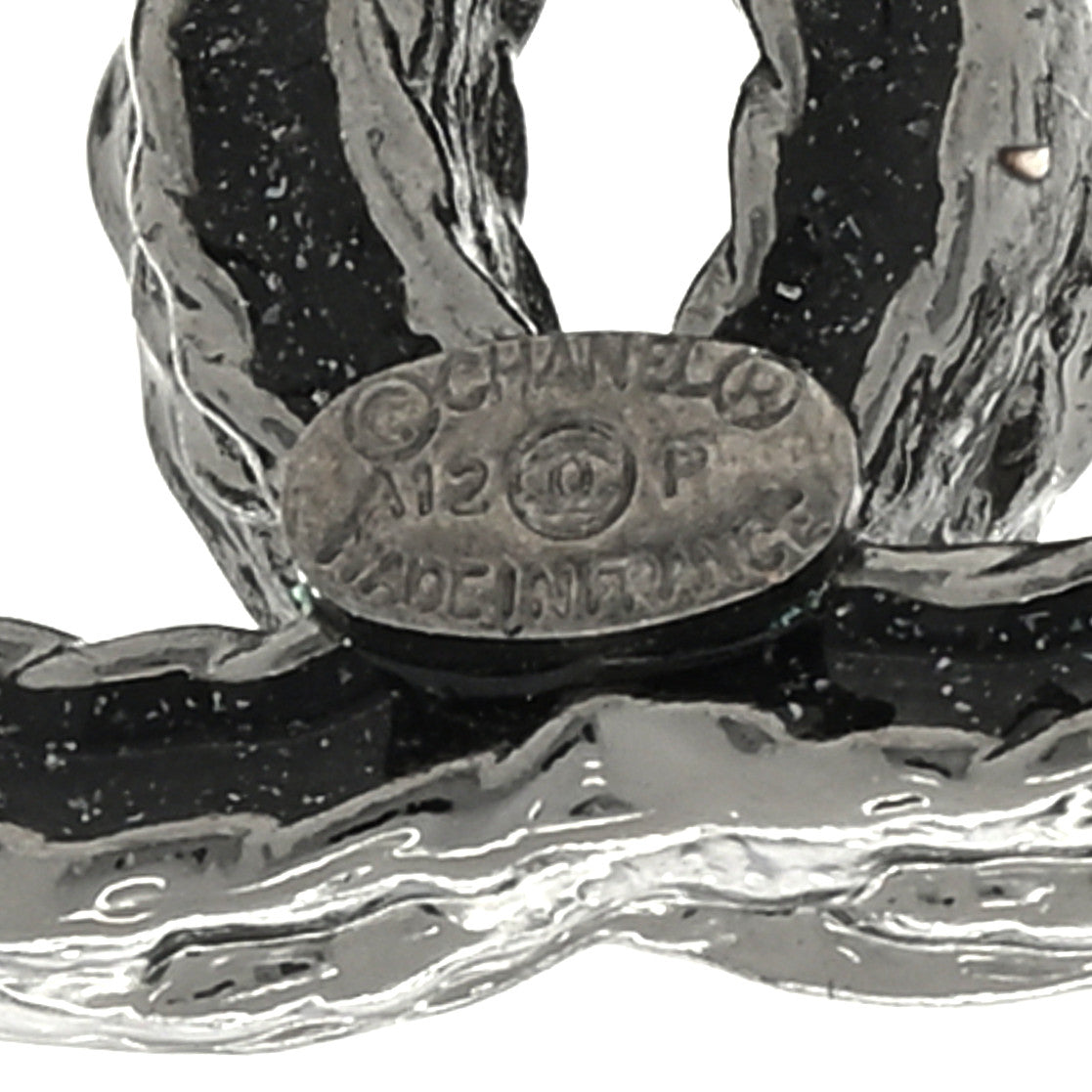 Chanel Ruthenium Crystal CC Earrings Black 4 of 4