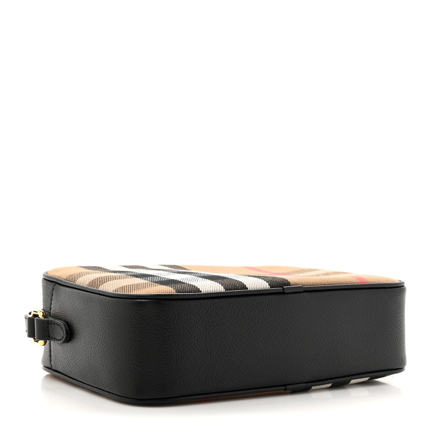 Giant Check Calfskin Large Camera Bag Black