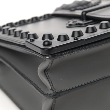 Prada City Calfskin Saffiano Studded Cahier Bag Mercurio 8 of 13