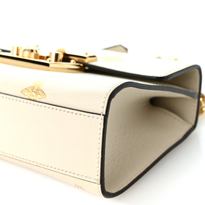 Gucci Grained Calfskin Bee Star Small Padlock Shoulder Bag White 10 of 10