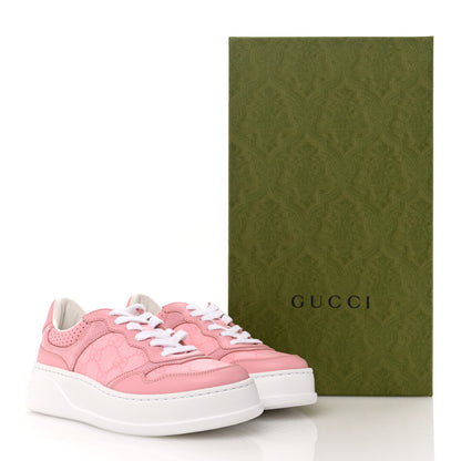 Gucci Calfskin GG Supreme Monogram Womens Platform 55mm Sneakers 35.5 Pink 9 of 9